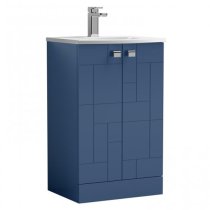 Bloke 50cm 2 Doors Vanity With Curved Basin In Satin Blue