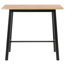 Colza Wooden Bar Table With Black Metal Legs In Wild Oak