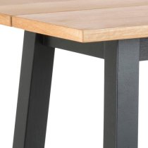 Colza Wooden Bar Table With Black Metal Legs In Wild Oak