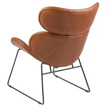 Carazo PU Leather Lounge Chair With Black Frame In Brown