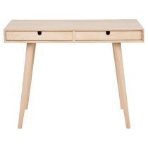 Canton Wooden Computer Desk With 2 Drawers In Oak White