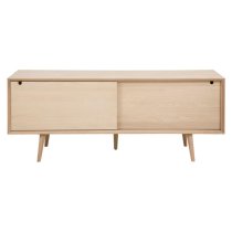 Canton Wooden Doors Sideboard With 2 Sliding Door In Oak White