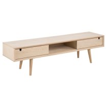 Canton Wooden TV Stand With 2 Doors In Oak White