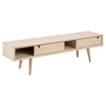 Canton Wooden TV Stand With 2 Doors In Oak White