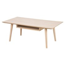 Canton Wooden Coffee Table With 1 Shelf In Oak White