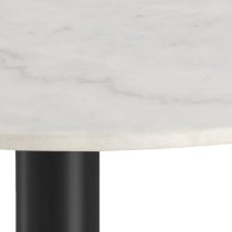 Clarkston Marble Dining Table With Black Base In White