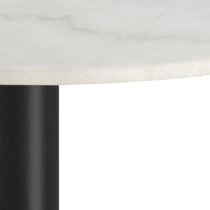 Clarkston Marble Dining Table With Black Base In White