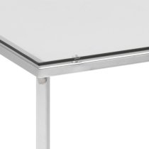 Coeur Clear Glass Side Table Square With Chrome Frame