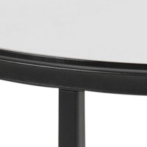 Coeur Smoked Glass Side Table Round With Black Frame