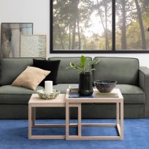 Cocoa Wooden Set Of 2 Coffee Tables In Oak