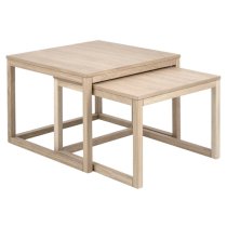 Cocoa Wooden Set Of 2 Coffee Tables In Oak