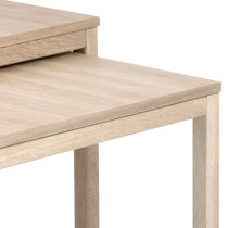 Cocoa Wooden Set Of 2 Coffee Tables In Oak