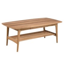 Emmet Wooden Coffee Table With 1 Drawer In Oak