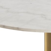 Clarkston Marble Coffee Table With Brass Base In White