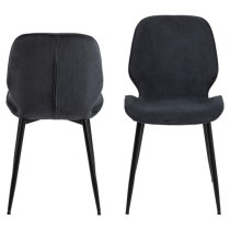 Fairfield Anthracite Fabric Dining Chairs In Pair