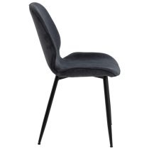 Fairfield Anthracite Fabric Dining Chairs In Pair