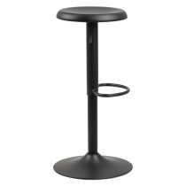 Faille Matt Black Metal Bar Stools In Pair