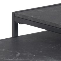 Ibiza Wooden Nest Of 2 Tables In Black Marble Effect