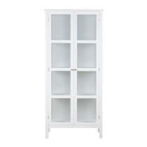 Elkhart Medium Wooden 2 Glass Doors Display Cabinet In White