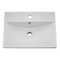 Athenia 50cm 1 Drawer Wall Vanity With Basin 3 In Gloss White