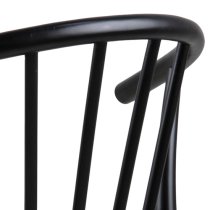 Cassan Matt Black Wooden Dining Chairs In Pair