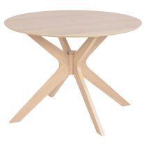 Durant Wooden Dining Table Round In Matt White Oak