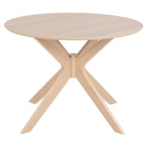 Durant Wooden Dining Table Round In Matt White Oak