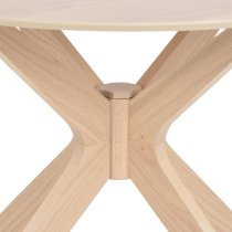 Durant Wooden Dining Table Round In Matt White Oak