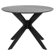 Durant Wooden Dining Table Round In Matt Black