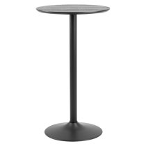 Ibika Wooden Bar Table With Metal Base In Matt Black