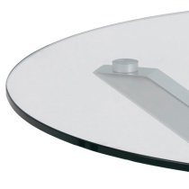 Hyeres Clear Glass Dining Table Round With Chrome Legs