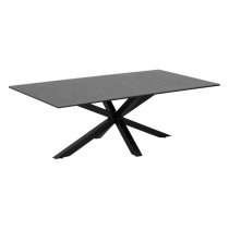 Hyeres Ceramic Dining Table With Matt Black Metal Legs