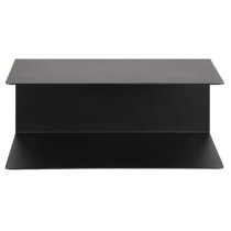 Jicama Dual Metal Wall Shelf In Matt Black