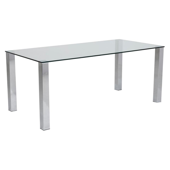 Konya Glass Dining Table Large With Chrome Base