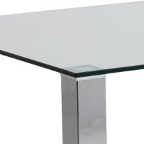 Konya Glass Dining Table Large With Chrome Base