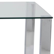 Konya Glass Dining Table Large With Chrome Base