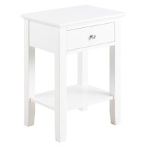 Lakewood Wooden Bedside Cabinet With 1 Drawer In White