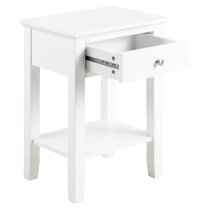 Lakewood Wooden Bedside Cabinet With 1 Drawer In White