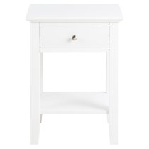 Lakewood Wooden Bedside Cabinet With 1 Drawer In White