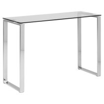 Kennesaw Clear Glass Console Table With Chrome Frame