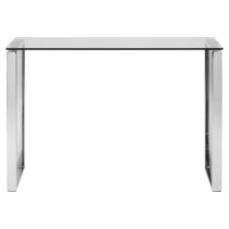 Kennesaw Clear Glass Console Table With Chrome Frame