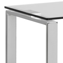 Kennesaw Clear Glass Console Table With Chrome Frame