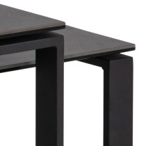 Kennesaw Black Ceramic Set Of 2 Coffee Tables With Metal Frame