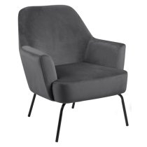 Montclair Fabric Lounge Chair In Dark Grey