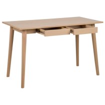 Marta Wooden Laptop Desk With 2 Drawers In Oak White