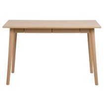 Marta Wooden Laptop Desk With 2 Drawers In Oak White