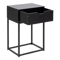 Mulvane Wooden 1 Drawer Bedside Table In Black