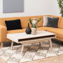 Marta Wooden Coffee Table With 1 Shelf In Oak White