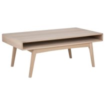 Marta Wooden Coffee Table With 1 Shelf In Oak White