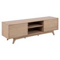 Marta Wooden TV Stand With 2 Sliding Doors In Oak White